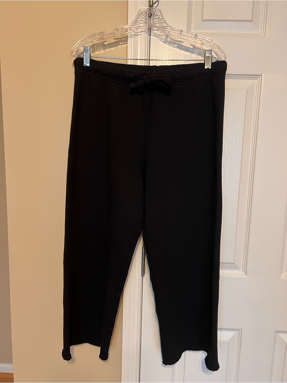 Frank & Eileen Tee Lab Black Cropped Sweatpants Size L Raw Hem